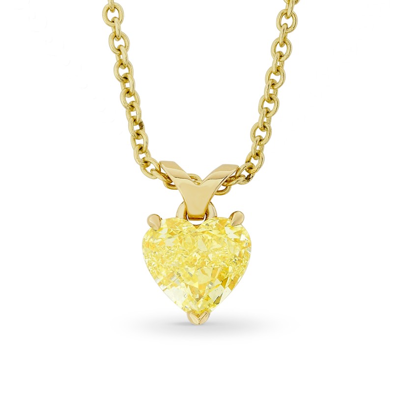 Fancy Yellow Heart Diamond Pendant, SKU 172606 (0.77Ct)