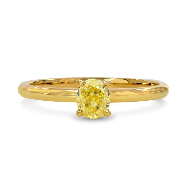 Fancy Intense Yellow Oval Diamond Ring, SKU 173803 (0.69Ct)