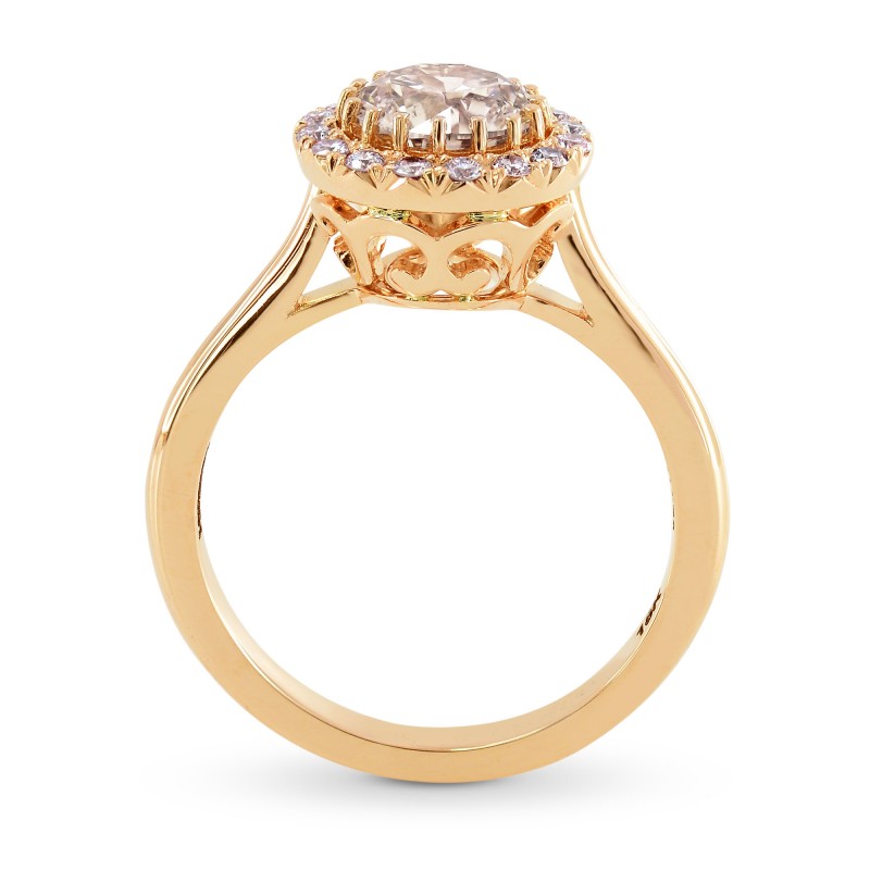 Light Pinkish Brown Diamond Halo Ring, SKU 174102 (1.22Ct TW)