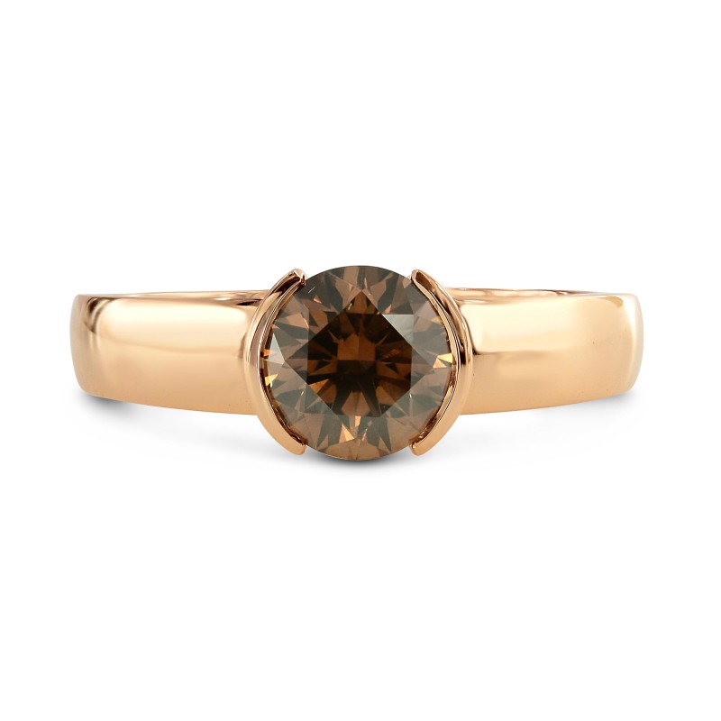 Fancy Dark Orangy Brown Diamond Solitaire Ring, SKU 174842 (1.33Ct)