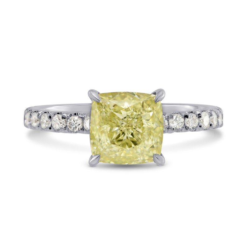 Fancy Light Yellow Cushion Diamond Ring, SKU 176608 (2.01Ct TW)
