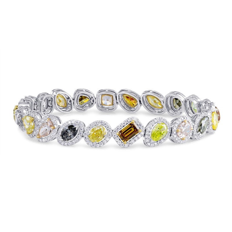 Natural Multicolored Diamond Halo Bracelet, SKU 177643 (13.04Ct TW)