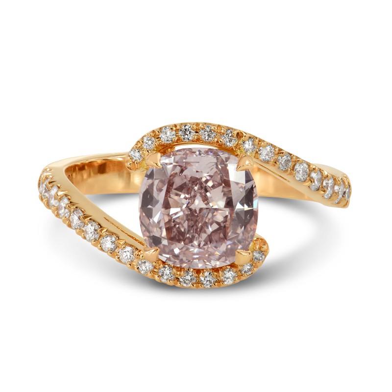 Fancy Brown Pink Cushion Diamond Cross-over Ring, ARTIKELNUMMER 178695 (1,58 Karat TW)