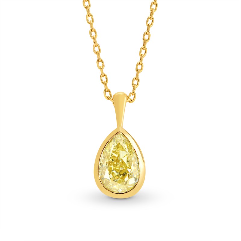 Fancy Light Yellow Pear Diamond Pendant, SKU 182720 (1.37Ct)