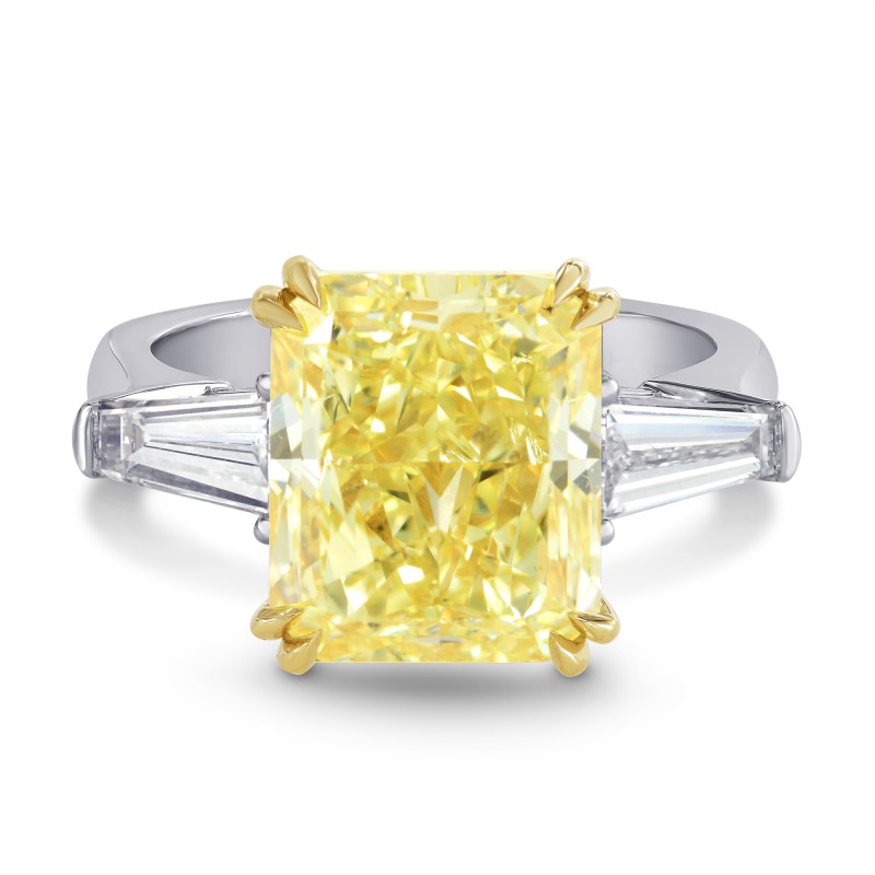 7 Carat Fancy Yellow Radiant Diamond Ring, SKU 182866 (8.16Ct TW)