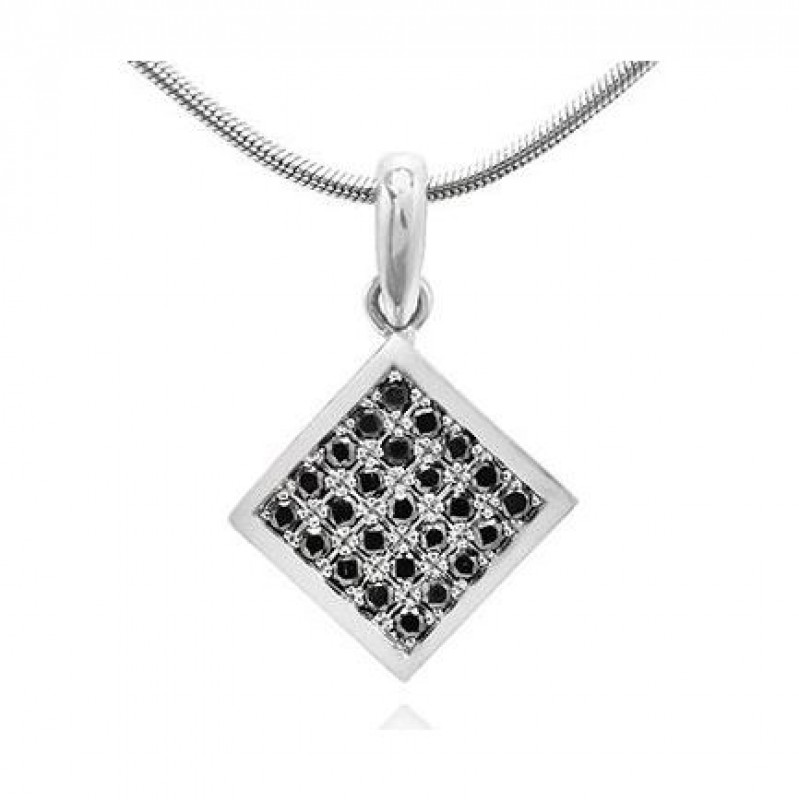 Black Diamond Pave Square Shape Pendant, SKU 192277 (0.20Ct TW)