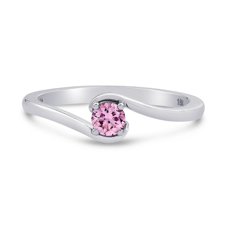 Fancy Intense Purplish Pink Round Diamond Solitaire Ring, SKU 199801 (0.18Ct)