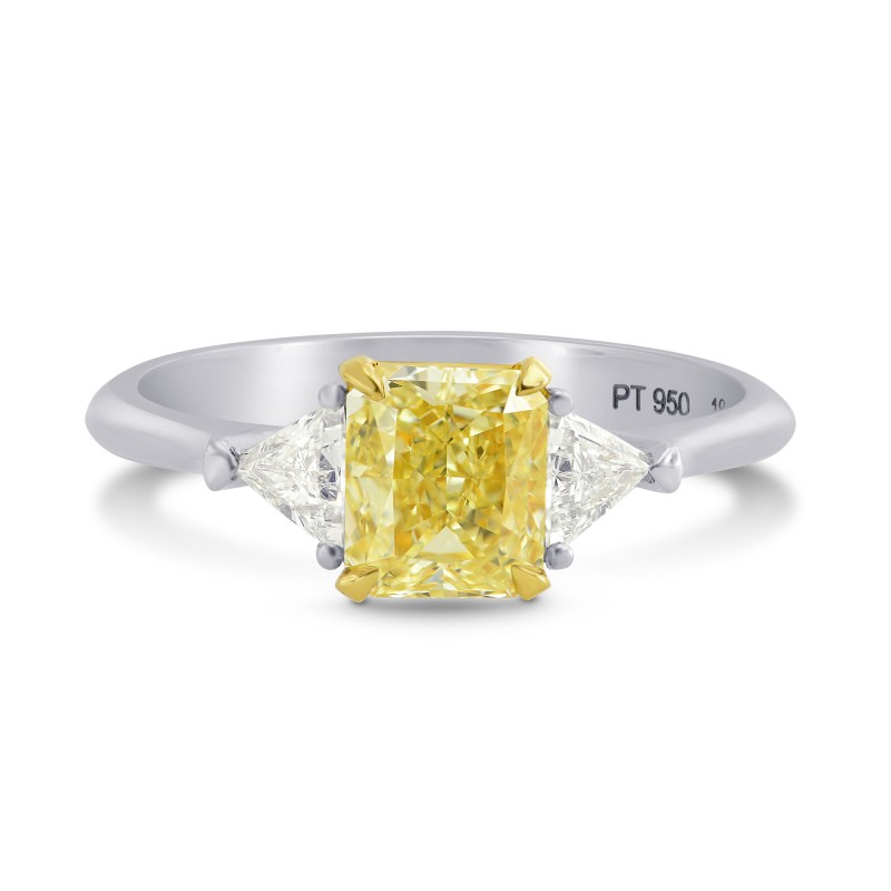 Fancy Yellow Radiant & Triangle Diamond Ring, SKU 203110 (1.54Ct TW)