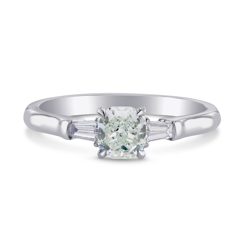 Fancy Bluish Green Diamond 3 Stone Ring, SKU 210407 (0.60Ct TW)