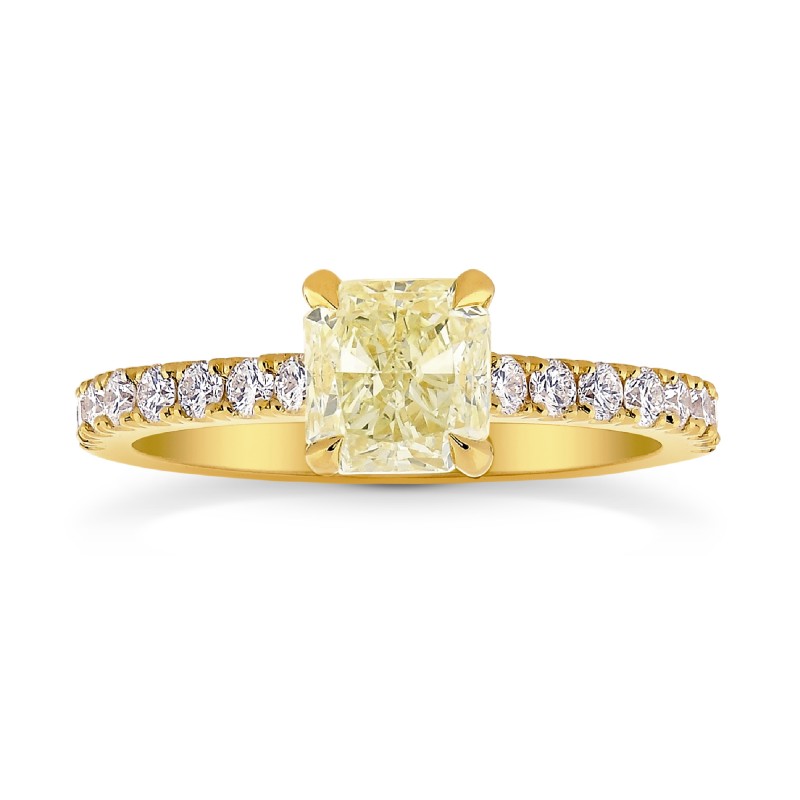 Light Yellow Diamond Ring With Side Stones, SKU 218651 (1.31Ct TW)
