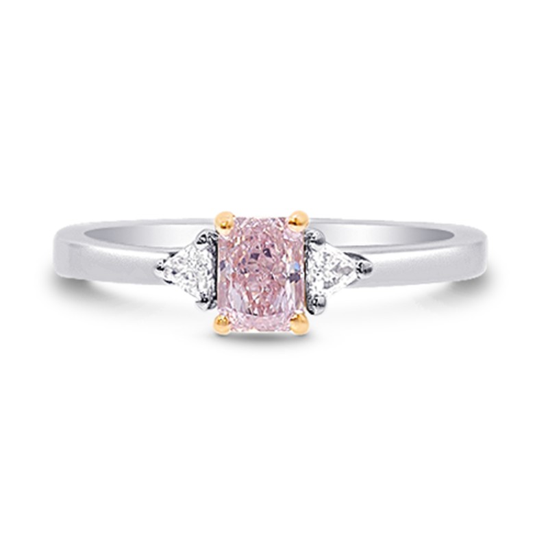 Light Pink Radiant Diamond 3 Stone Ring, SKU 227368 (0.72Ct TW)