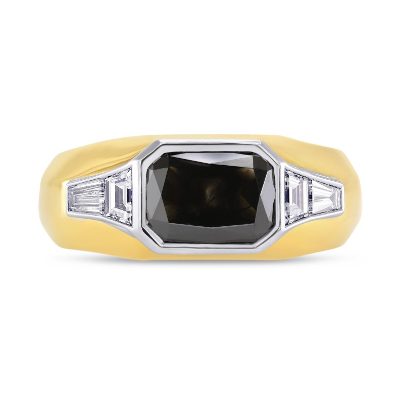 Fancy Black Radiant Diamond Mens Ring, SKU 240618 (3.69Ct TW)