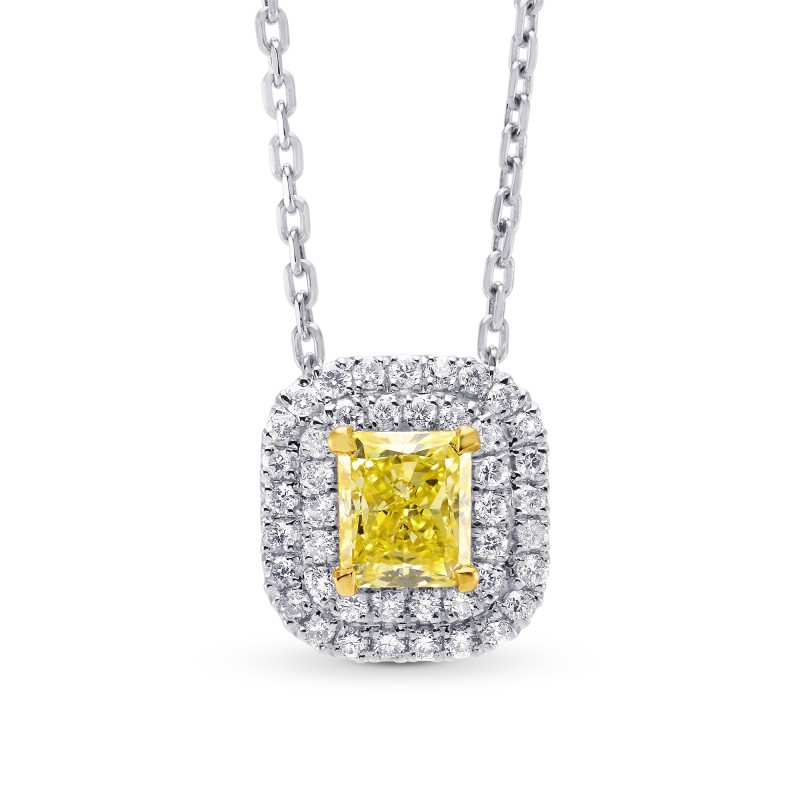 Fancy Intense Yellow Radiant Diamond Double Halo Pendant, SKU 243448 (0 ...