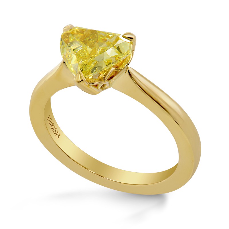 Fancy Intense Yellow Heart Diamond Solitaire Ring, SKU 243782 (1.39Ct)