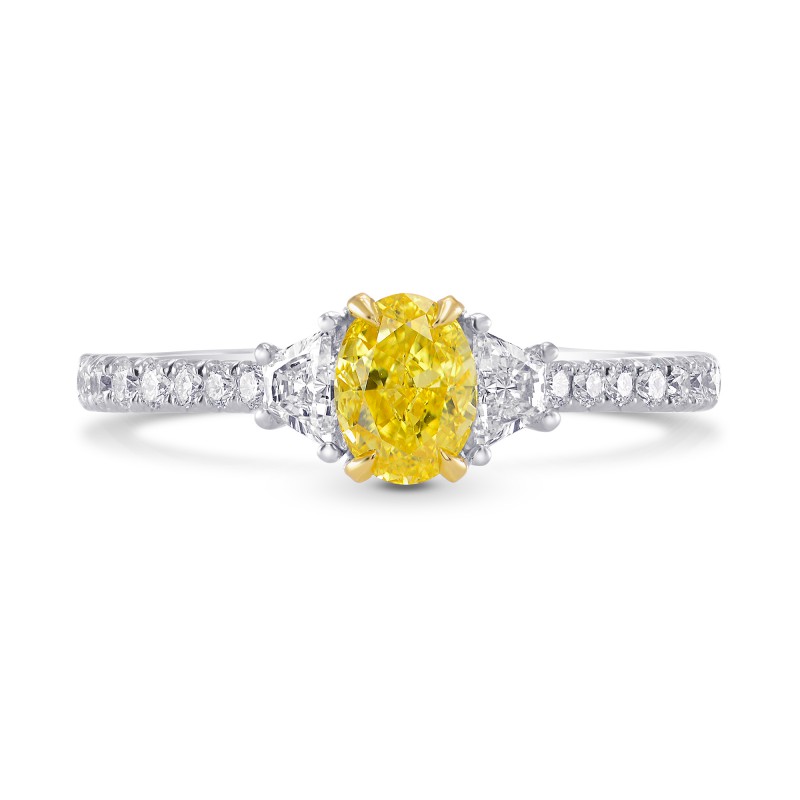 Fancy Vivid Yellow, Oval & Trapezoid Diamond Ring, SKU 251286 (1.17Ct TW)