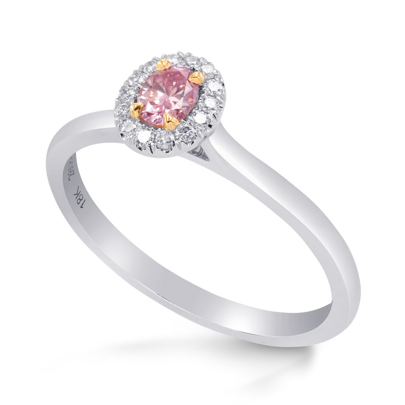 Argyle Fancy Intense Pink Oval Diamond Halo Ring, SKU 260887 (0.27Ct TW)