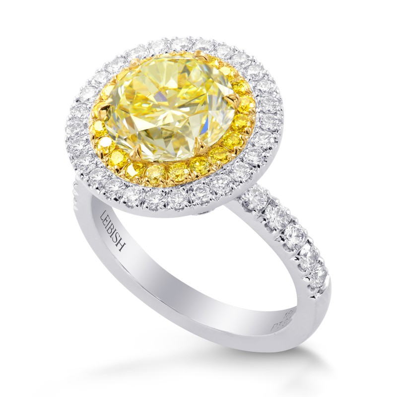 Fancy Yellow Diamond Double Halo Ring, SKU 261956 (3.45Ct TW)