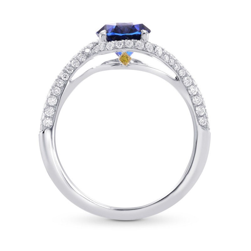 Oval Sapphire & Diamond Cross-over Halo Ring, SKU 267194 (2.62Ct TW)