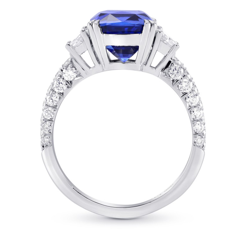 Sapphire Cushion & Diamond Engagement Ring, SKU 270325 (5.08Ct TW)