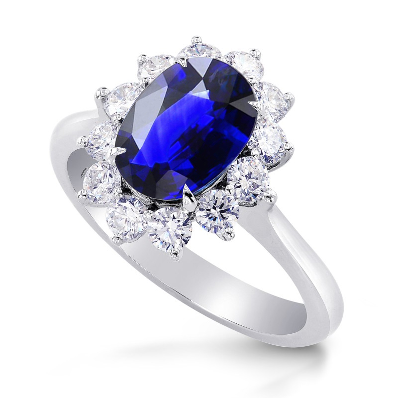 Royal Vivid Blue Sapphire & Diamond (Diana) Ring, SKU 27636R (3.10Ct TW)