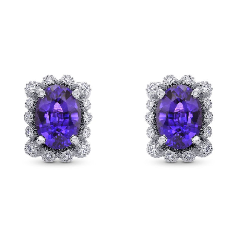 Purple Sapphire & Diamond Earrings, SKU 277764 (2.45Ct TW)