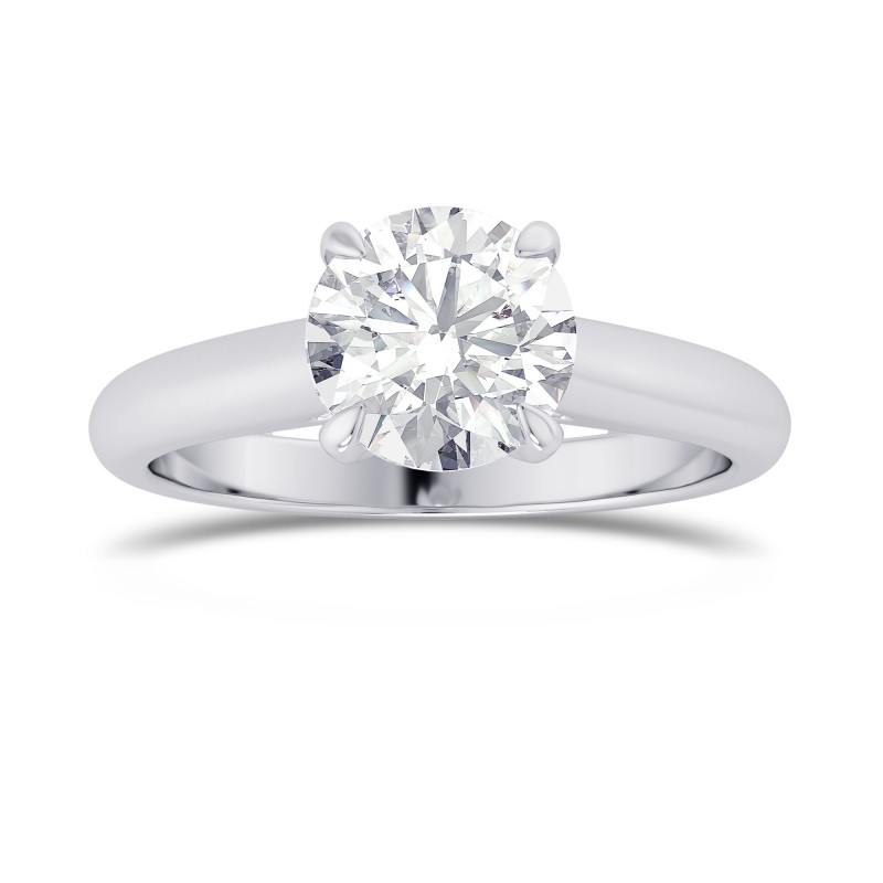 Gia, 1.00ct Round Brilliant Diamond, Cathedral Shank Solitaire Ring 