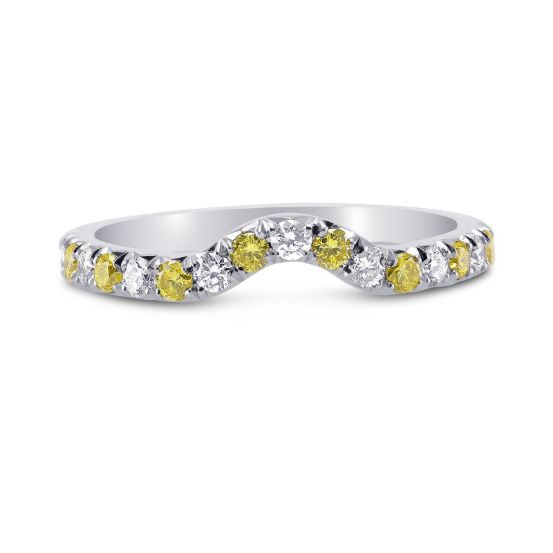 Contoured Yellow & White Diamond Half-Eternity Ring, SKU 281477 (0.46Ct TW)