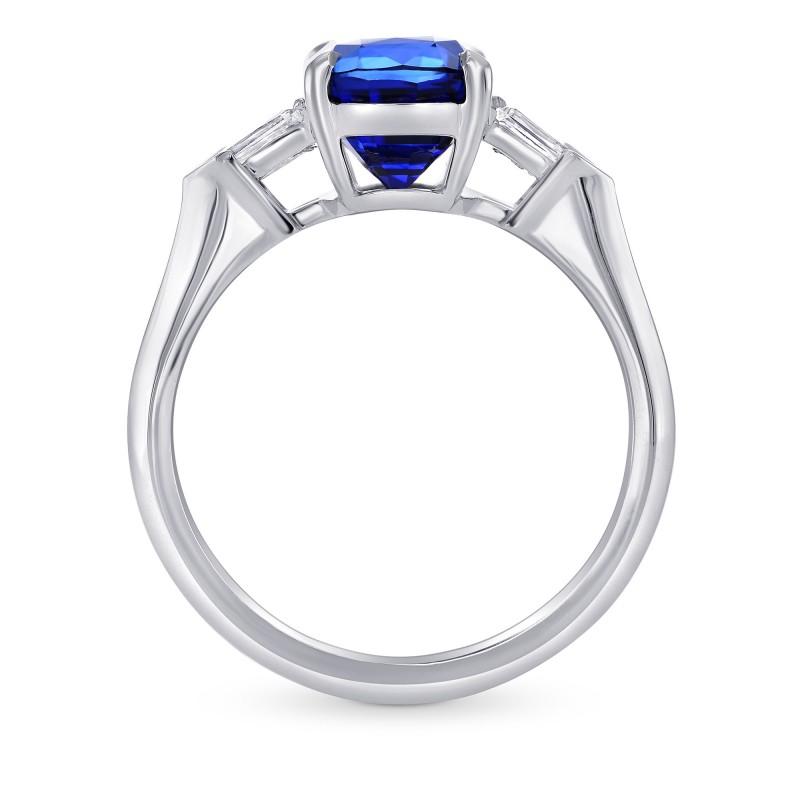 Royal Blue Sapphire Cushion & Diamond Engagement Ring, SKU 282313 (3 ...