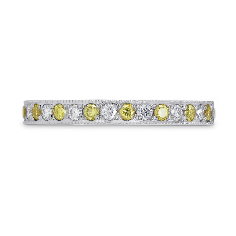 Fancy Intense Yellow and White Diamond Milgrain Ring, SKU 284127 (0.39Ct TW)