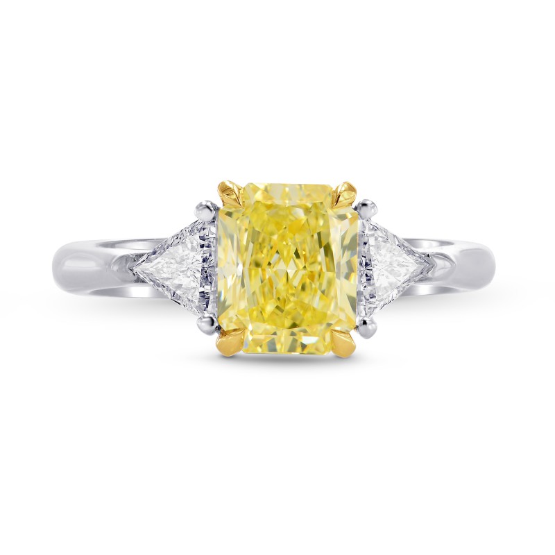 Fancy Light Yellow Radiant & Triangle Diamond Ring, SKU 284564 (1.53Ct TW)