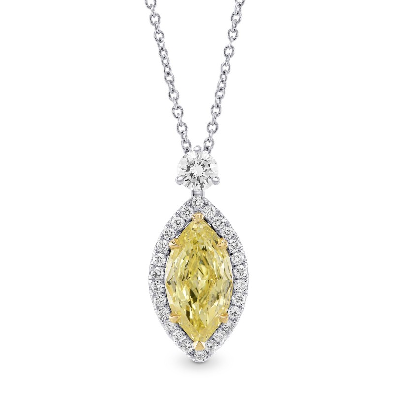 Fancy Intense Yellow Marquise Diamond Pendant, SKU 287259 (1.33Ct TW)