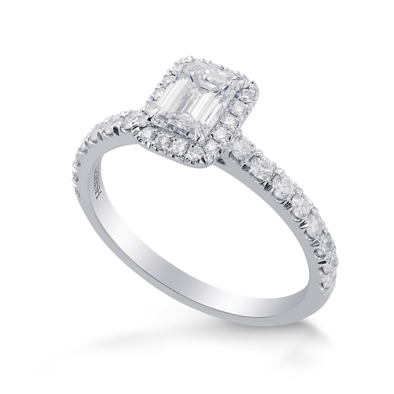 Emerald-cut Diamond Halo Engagement Ring, SKU 290260 (1.18Ct TW)
