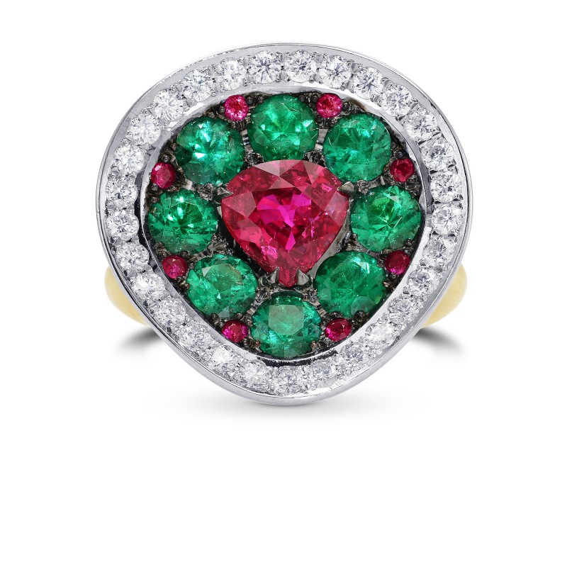 Extraordinary Ruby Emerald & Diamond Ring, SKU 294400 (4.16Ct TW)