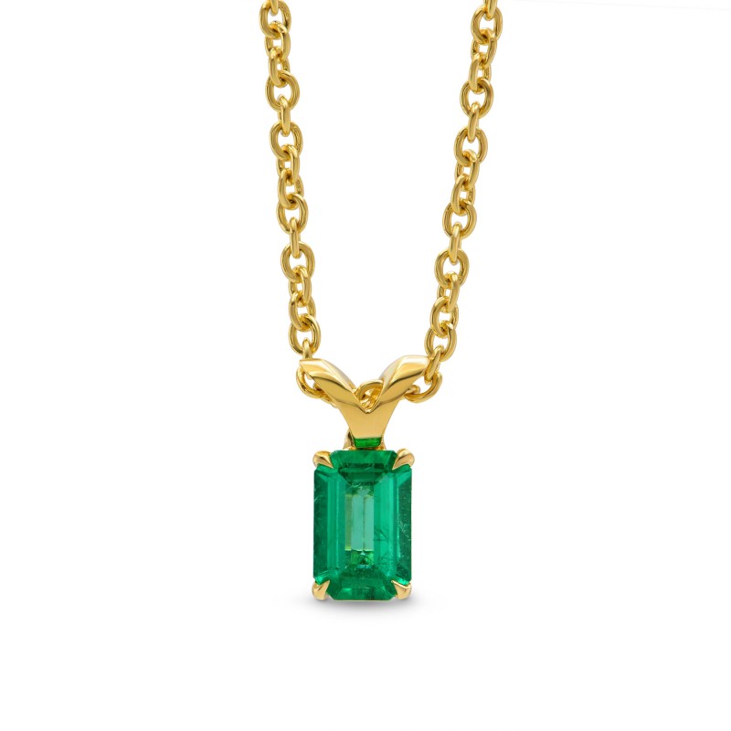 Emerald-cut Emerald Solitaire Pendant, SKU 294945 (0.44Ct)