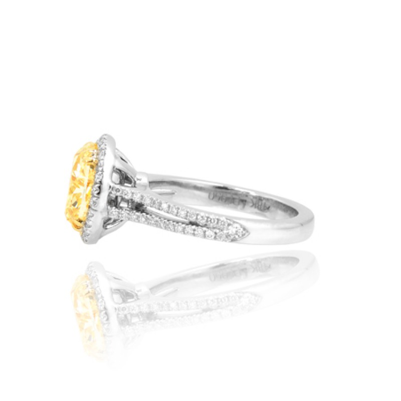 3.04Ct Oval Fancy Light Yellow Diamond Micro Pave Halo Ring, SKU 29692 ...