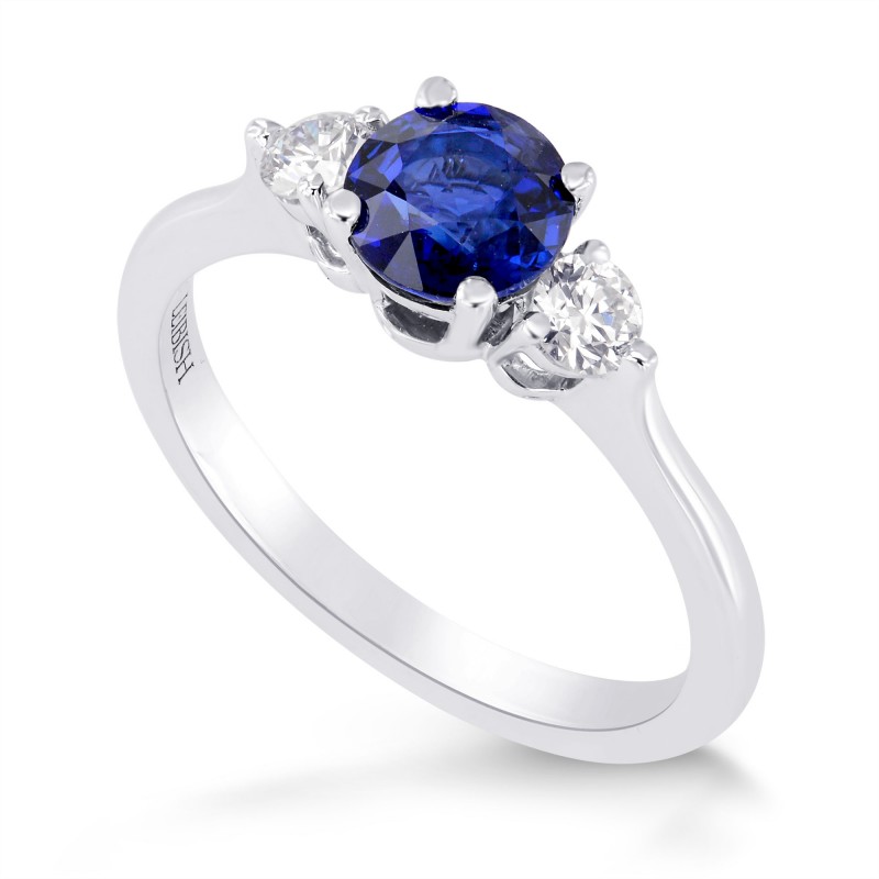 Blue Sapphire and Diamond 3 Stone Ring, SKU 298872 (1.34Ct TW)