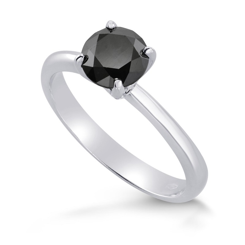 Round Black Diamond Solitaire Ring, SKU 299237 (1.41Ct)