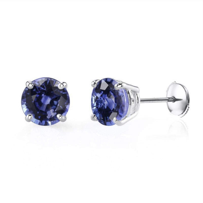 Round Sapphire Stud Earrings, SKU 299529 (1.67Ct TW)