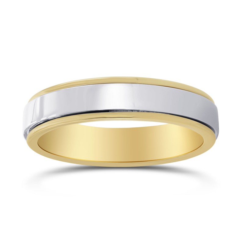 Platinum & 18K Yellow Gold Wedding Band, SKU 303844