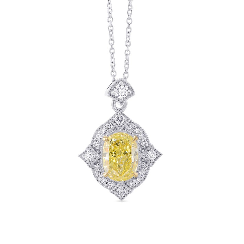 Oval Fancy Light Yellow Diamond Vintage Style Pendant, SKU 325827 (1 ...