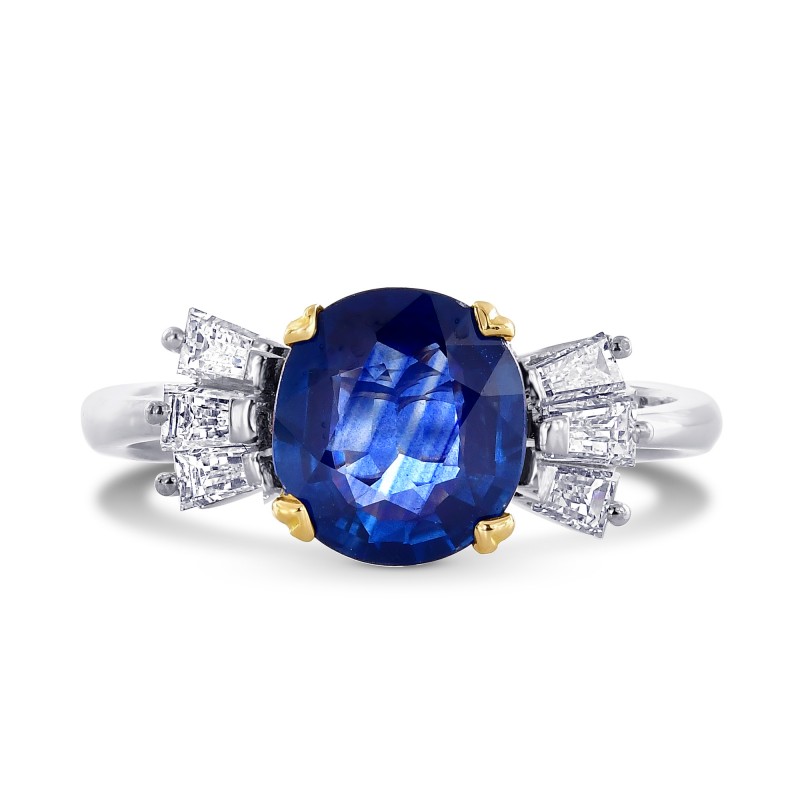 Brilliant cut Sapphire & White Baguette Diamond Ring, SKU 348139 (2 ...