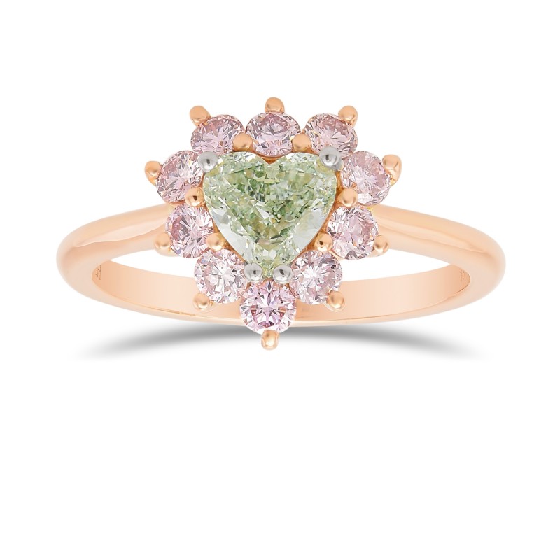 Fancy Green Heart Halo Diamond Ring, SKU 357119 (1.03Ct TW)