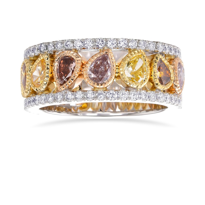 Mixed Color 10 Stone Diamond Ring, SKU 366940 (2.54Ct TW)