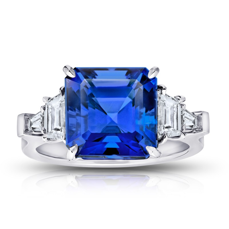 Couture Asscher Cut Blue Tanzanite and Diamond Ring, ARTIKELNUMMER 370812 (8,52 Karat TW)