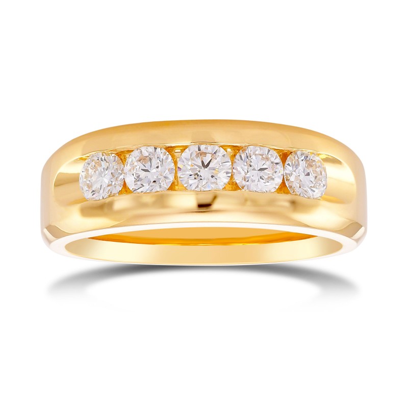 Round Diamond 5 Stone Men's Ring, SKU 375239 (1.24Ct TW)