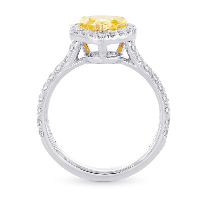 Fancy Vivid Yellow Heart Diamond Halo Ring, SKU 375931 (1.44Ct TW)