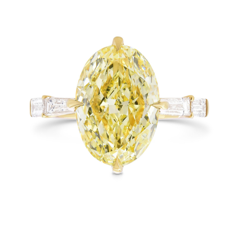 Fancy Yellow Oval Diamond Side-stone Ring, SKU 381549 (5.80Ct TW)