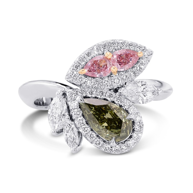 Asymmetrical Couture Color Diamond Ring, SKU 383466 (1