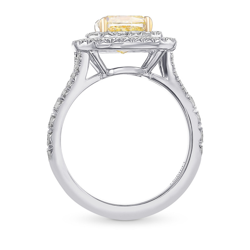 Fancy Yellow Cushion Diamond Double Halo Ring, SKU 409088 (2.93Ct TW)