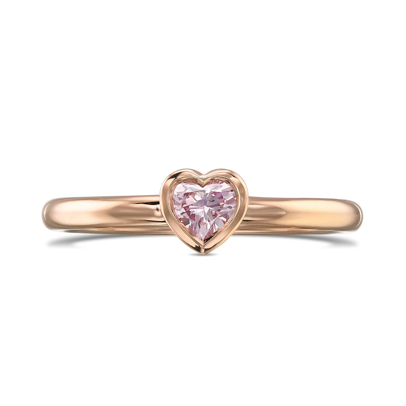 Fancy Light Pink Heart Solitaire Diamond Ring, SKU 430693 (0.18Ct)